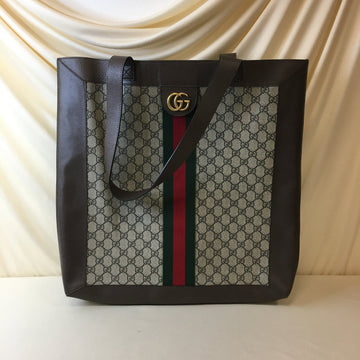 Gucci GG Supreme Large Ophidia Vertical Shopping Tote With Pouch Sku# 68817