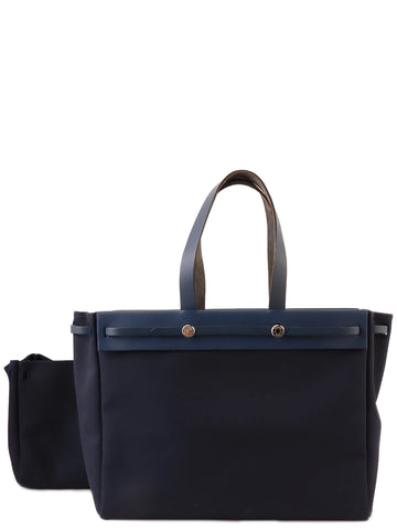 HERMES 2002 Made Herbag Cabas Mm Navy