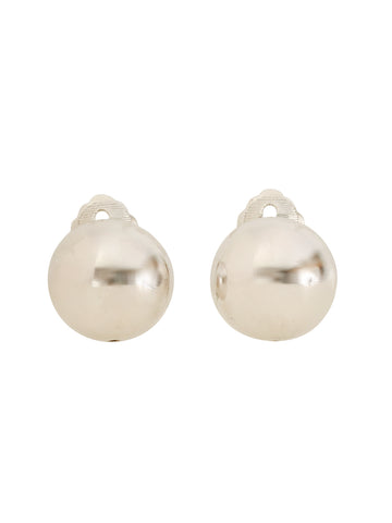 DIOR Dome Design Earrings Silver