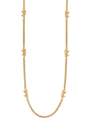 CELINE Horse Carriage Plate Chain Necklace Gold