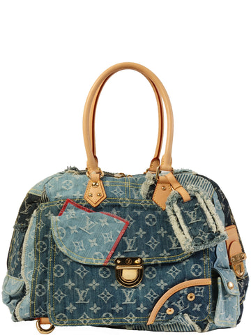 LOUIS VUITTON 2007 Made Denim Monogram Bowly Multi