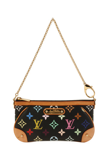 LOUIS VUITTON 2003 Made Monogram Multicolor Pochette Milla Noir