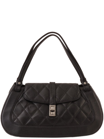 CHANEL Around 2005 Made Caviar Skin 2.55 Shoulder Bag Black