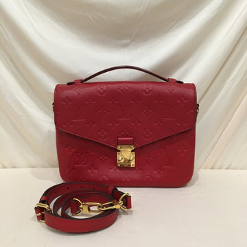 Louis Vuitton Red Monogram Empreinte Metis Pochette Crossbody Bag Sku# 75893