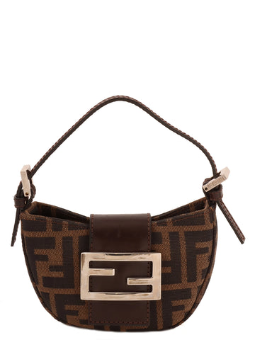 FENDI Ff Zucca Pattern Mini Mamma Baguette Brown