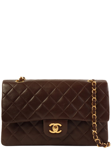 CHANEL Around 1998 Made Classic Flap Chain Bag 25Cm Brown