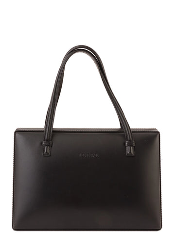 LOEWE Logo Embossed Top Handle Bag Black