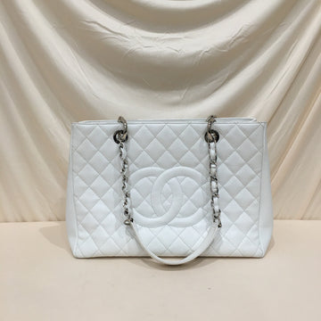 Chanel White Caviar GST Grand Shopping Tote Sku# 76014