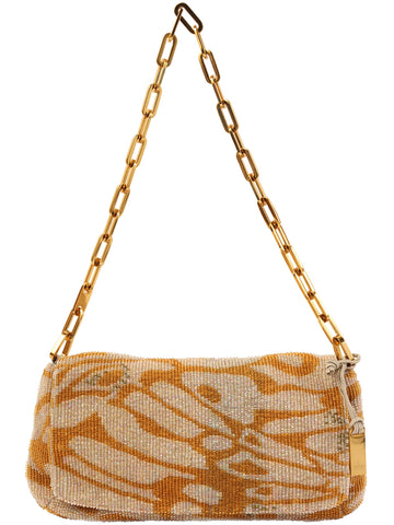 GUCCI Beads Logo Charm Chain Shoulder Bag Yellow/Aurora