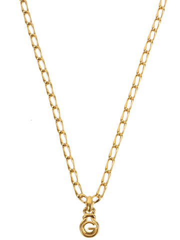GIVENCHY Design G Logo Plate Necklace Gold