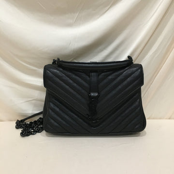 Yves Saint Laurent So Black Leather Medium College Crossbody Bag Sku# 75906