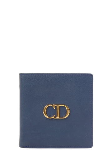 DIOR Logo Plate Wallet Blue