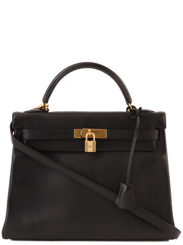 HERMES 1994 Made Kelly Bag 32Cm Black