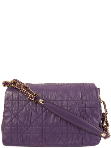 DIOR Cannage Stitch Shoulder Bag Purple