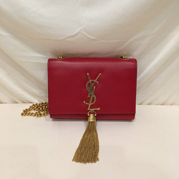 Yves Saint Laurent Red Leather Kate Tassel Shoulder Bag Sku# 72428