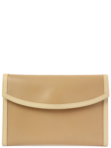 HERMES 2000 Made Bicolor Clutch Bag Beige