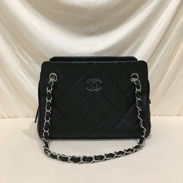 Chanel Black Caviar Leather Petite Bowler Tote Sku# 76344