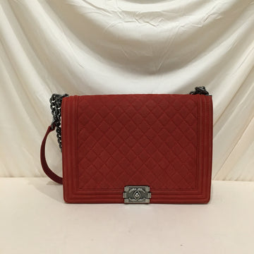 Chanel Red Caviar Large Boy Shoulder Bag Sku# 76387