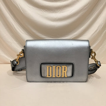 CHRISTIAN DIOR Dior Silver Metallic Smooth Leather Evolution Crossbody Bag Sku# 72111
