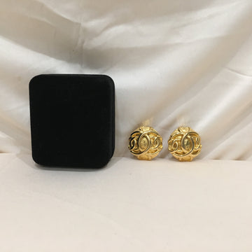 Chanel Gold CC Round Clip On Earrings Sku# 71914L