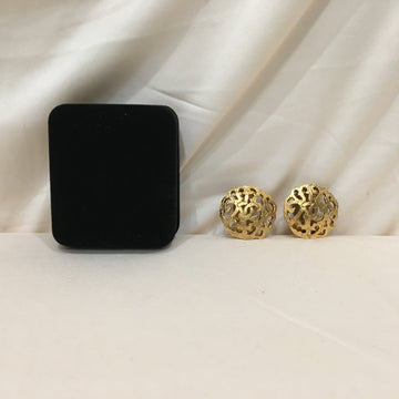 Chanel Gold CC Filigree Camellia Clip On Earrings Sku# 71913L