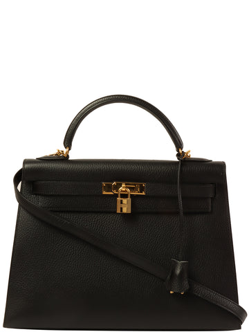 HERMES 2000 Made Kelly Bag 32Cm Black