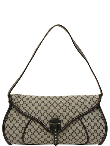 CELINE Macadam Pattern Top Handle Bag Gray/Black