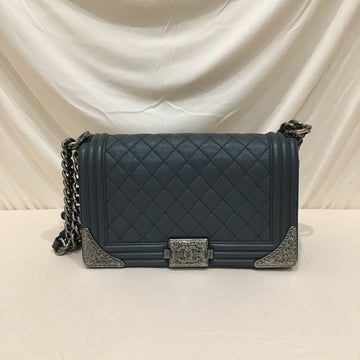 Chanel Grey Leather Medium Boy Shoulder Bag Limited Edition Sku# 72726