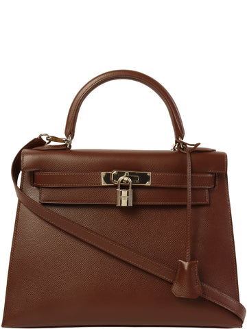 HERMES 2000 Made Kelly Bag 28Cm Havane