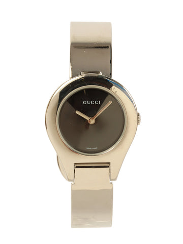 GUCCI Round Face Bangle Watch Silver