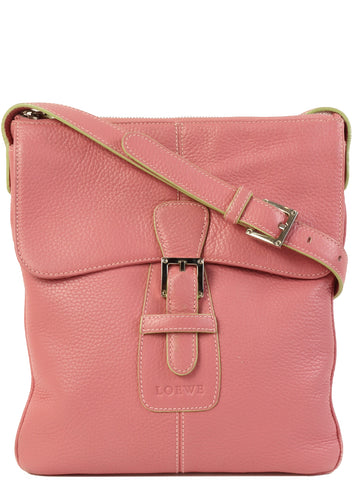 LOEWE Logo Embossed Shoulder Bag Pink
