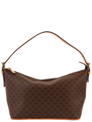 CELINE Macadam Pattern Top Handle Bag Brown