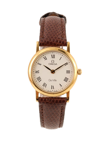 OMEGA Round Face De Ville Watch Gold/Brown