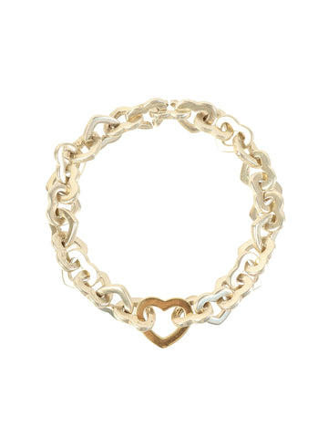 TIFFANY & CO. Heart Link Bracelet Silver/Gold