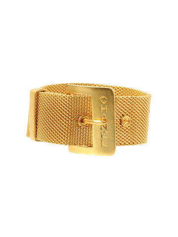 CHANEL 1995 Made Cc Mark Plate Belt Bracelet Gold
