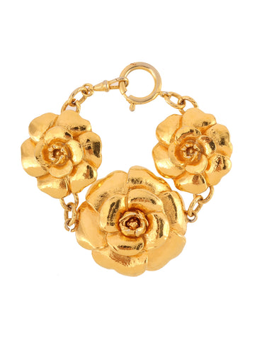 CHANEL Camellia Motif Bracelet Gold