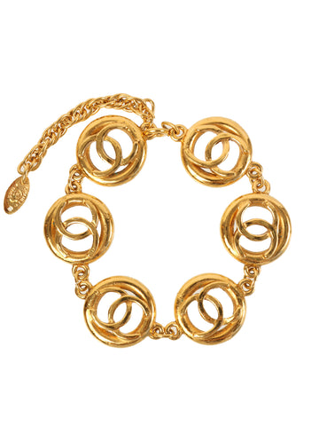 CHANEL Circle 6 Cc Mark Bracelet Gold