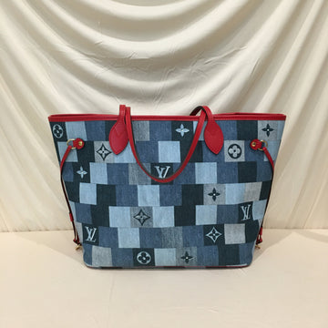 Louis Vuitton Deinm Canvas Neverfull MM with Pochette Shoulder Bag Sku# 72951