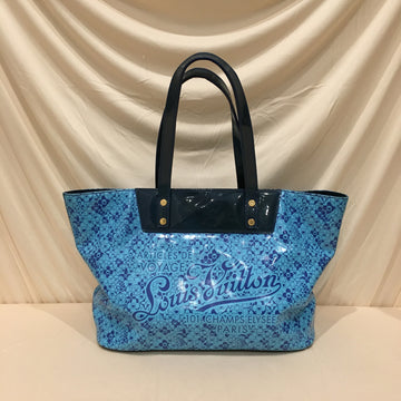 Louis Vuitton Blue Patent Leather Cosmic Blossom PM Tote Sku# 72422