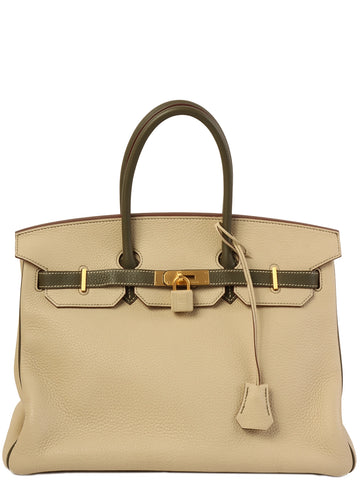 HERMES 2012 Made Birkin 35Cm Parchemin/Canopee