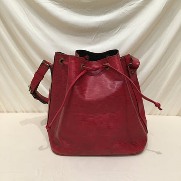 Louis Vuitton Red Epi Leather Petite Noe Bucket Shoulder Bag Sku# 73026