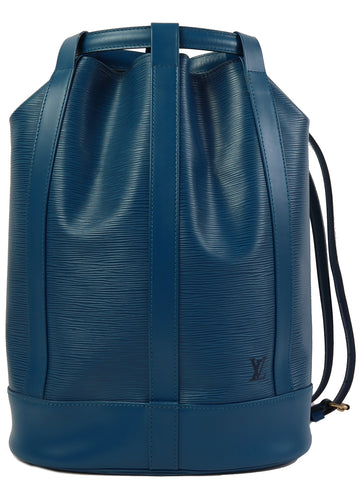 LOUIS VUITTON 1995 Made Epi Randonnee Pm Toledo Blue