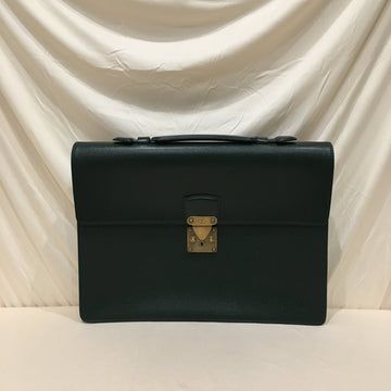 Louis Vuitton Green Taiga Leather Serviette Business Tote Sku# 73115