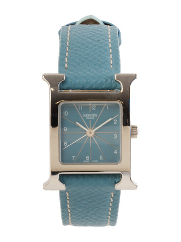 HERMES H Watch Blue