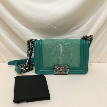 Chanel Green Leather LeBoy Stingray Chain Series 20s Shoulder Bag Sku# 73090