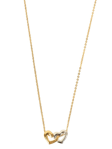 GIVENCHY Double Heart Necklace Gold/Silver