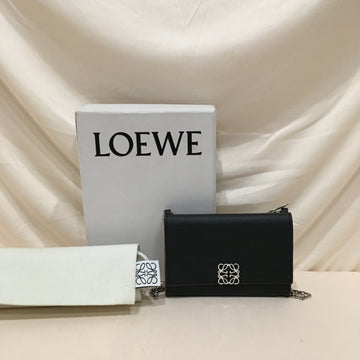 Loewe Black Calfskin Leather Wallet On Chain Crossbody Bag Sku# 72732