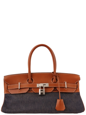 HERMES 2005 Made Shoulder Birkin Fauve/Indigo