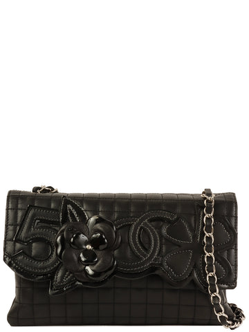 CHANEL 2005 Made Multi Motif Chocolate Bar Chain Bag Black