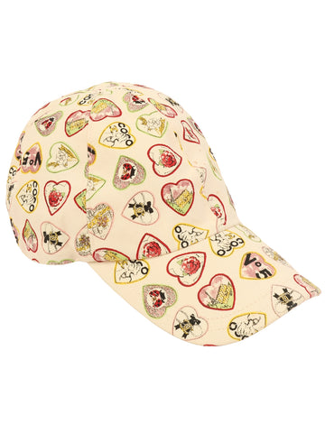 CHANEL Valentine Icon Pattern Cap Pink/Multi